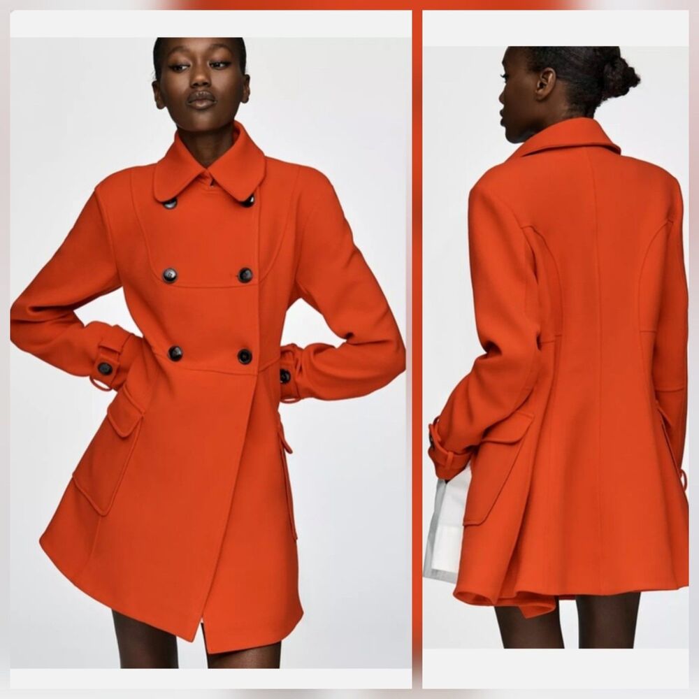 Anthropologie Maeve Fit & Flare Trench Pea Coat Double-breasted Button-Front XS